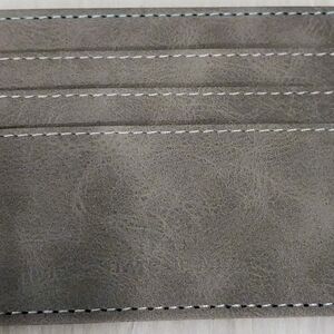 Gray Leather Card Holder